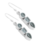 925 sterling silver blue topaz dangle earrings